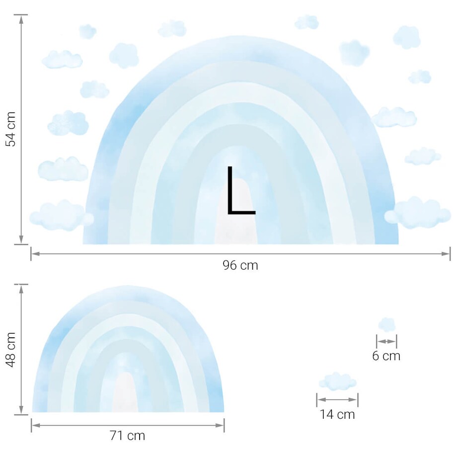 Naklejka na ścianę Tęcza niebieska L