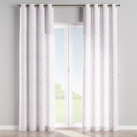 Zasłona na kółkach 1 szt. 130x245 liście akantu na białym tle