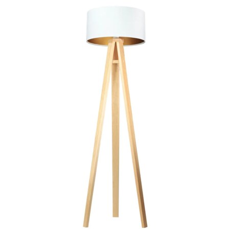Lampa stojąca HOME 40 biała/złota/sosna
