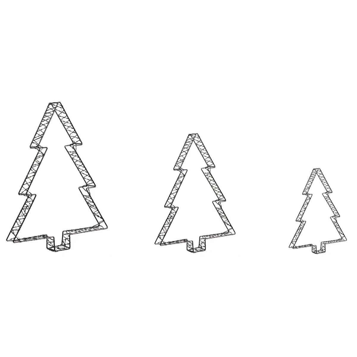 Dekoracja ogrodowa LED LOFSEN Choinka 45/35/25 cm Czarny