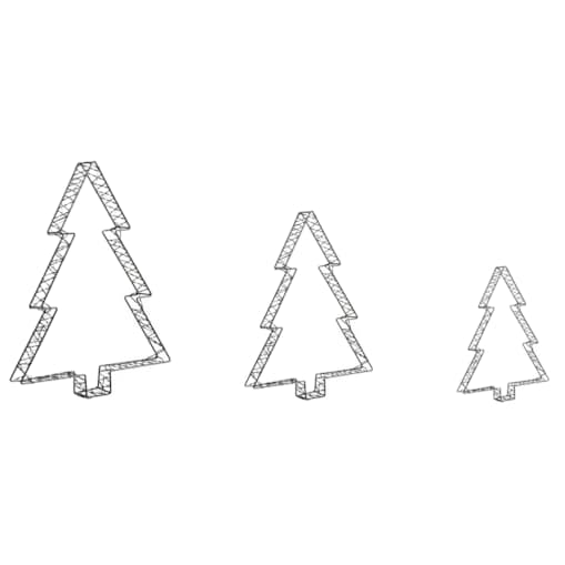 Dekoracja ogrodowa LED LOFSEN Choinka 45/35/25 cm Czarny