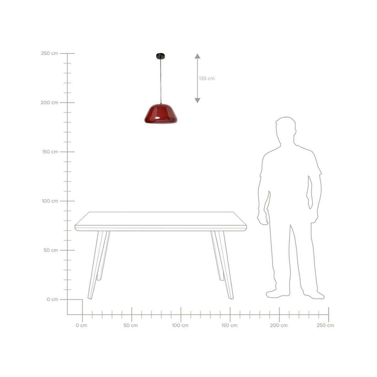 Lampa wisząca JOKU Metal Czerwony