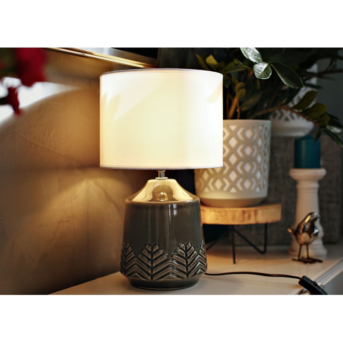 KONSIMO HYSSO Lampa stołowa kolor szary