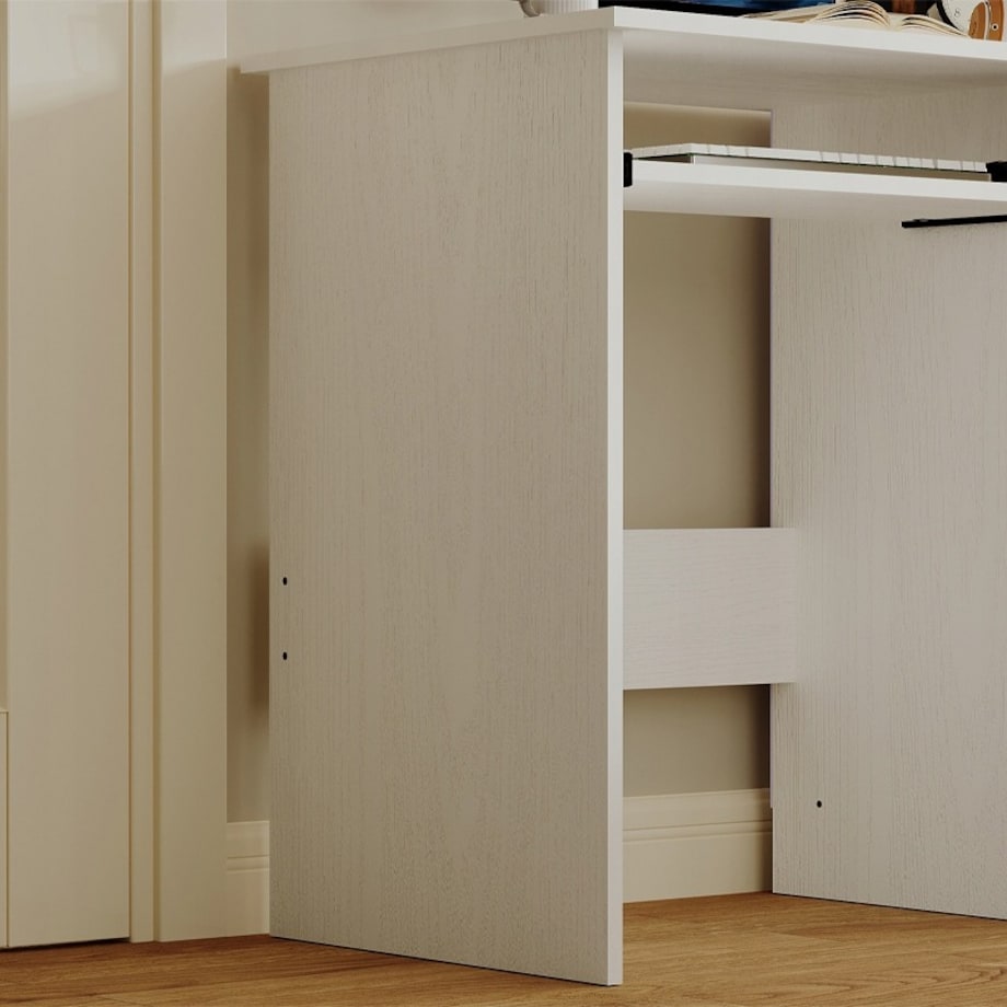 Biurko komputerowe stolik białe młodzieżowe nowoczesne z szuflada półka