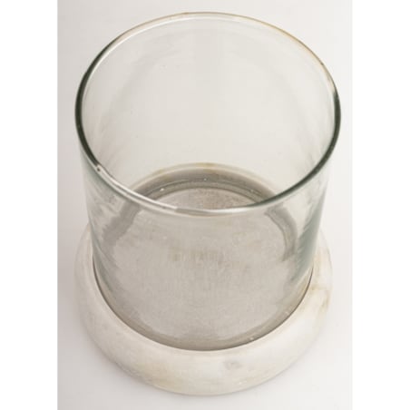 Świecznik szklany z marmurową podstawką Ø 12x13,5 cm POINTEL biały