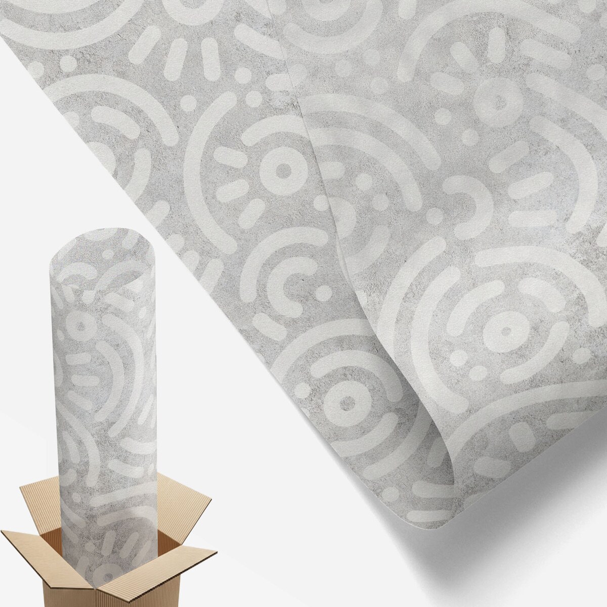 Naklejka okienna chroniąca prywatność - Abstrakcyjne linie na szarym tle - 200x100 cm