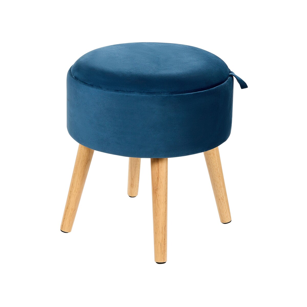 Stołek ze schowkiem welurowy niebieski NEELY