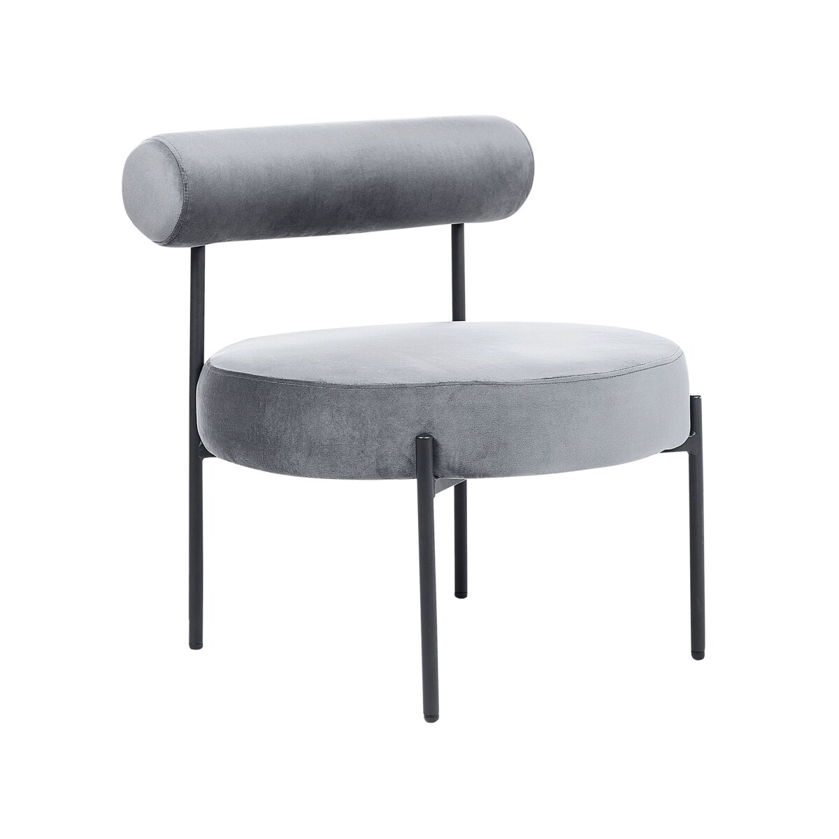 Fotel welurowy szary ALPHA