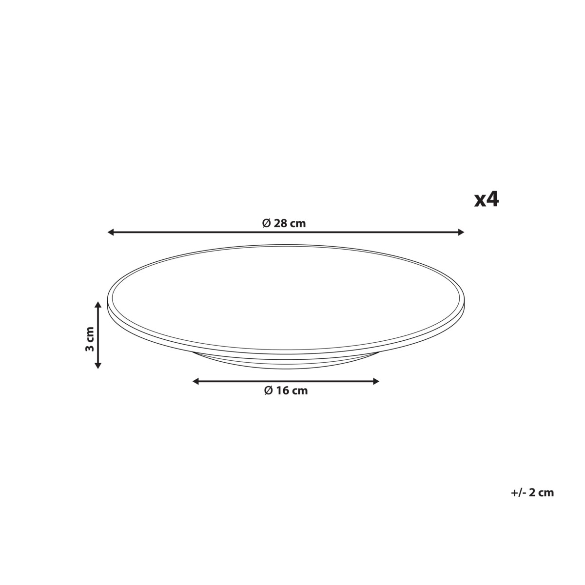 Zestaw 4 dużych talerzy JUNIPER Kamionka Błękitny