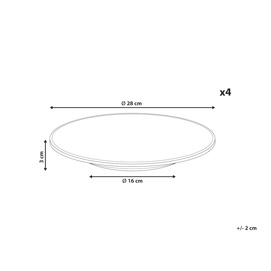 Zestaw 4 dużych talerzy JUNIPER Kamionka Błękitny