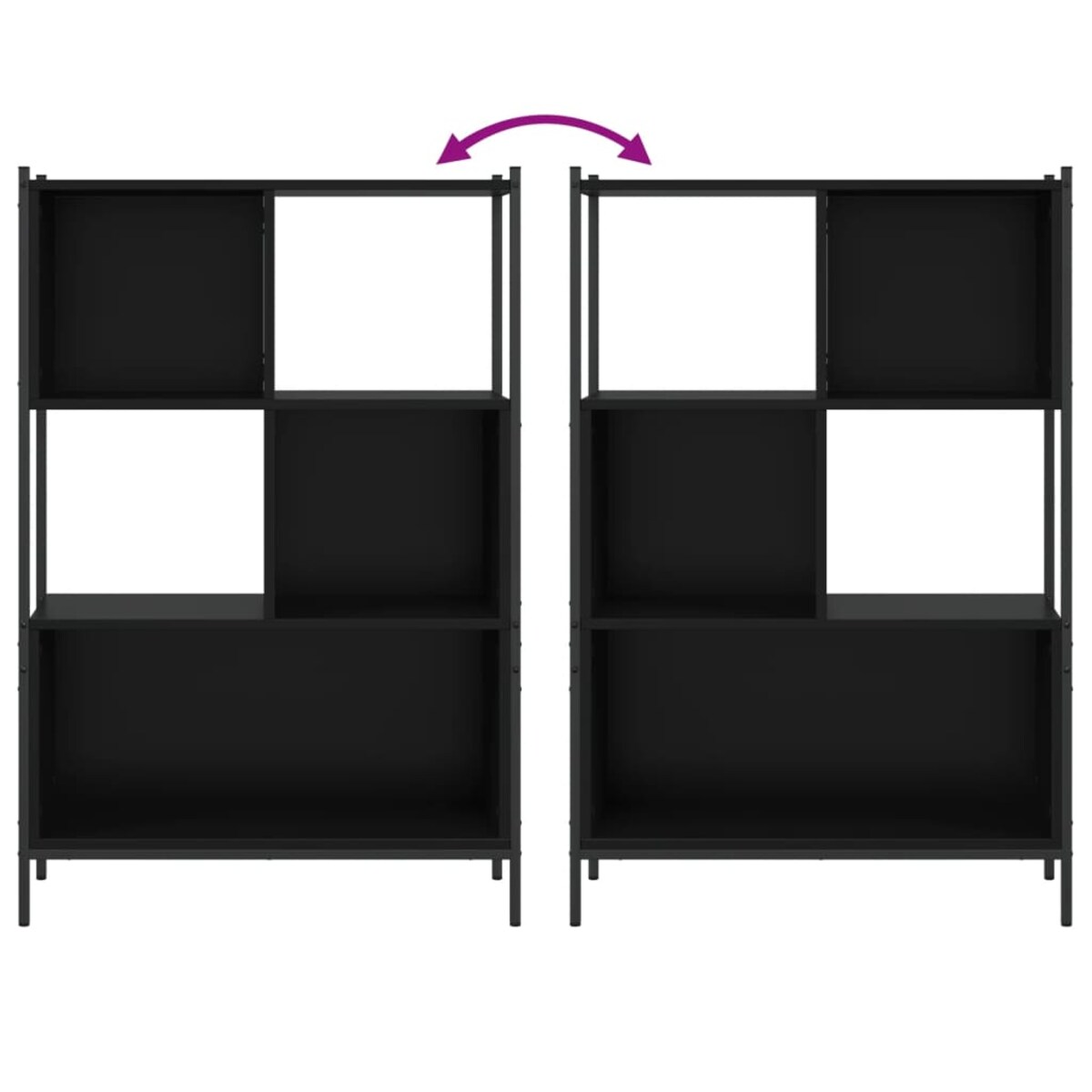 vidaXL Regał, czarny, 72x28x109 cm, materiał drewnopochodny