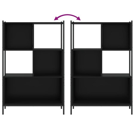 vidaXL Regał, czarny, 72x28x109 cm, materiał drewnopochodny