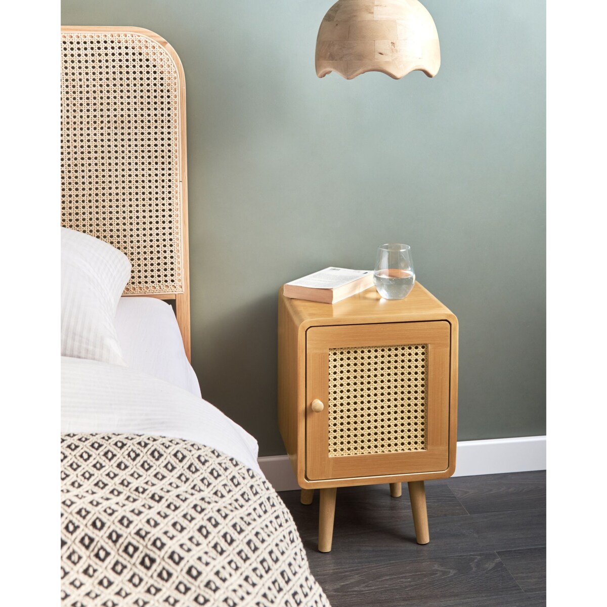 Szafka nocna LEFROY Drewno Jasnobrązowy