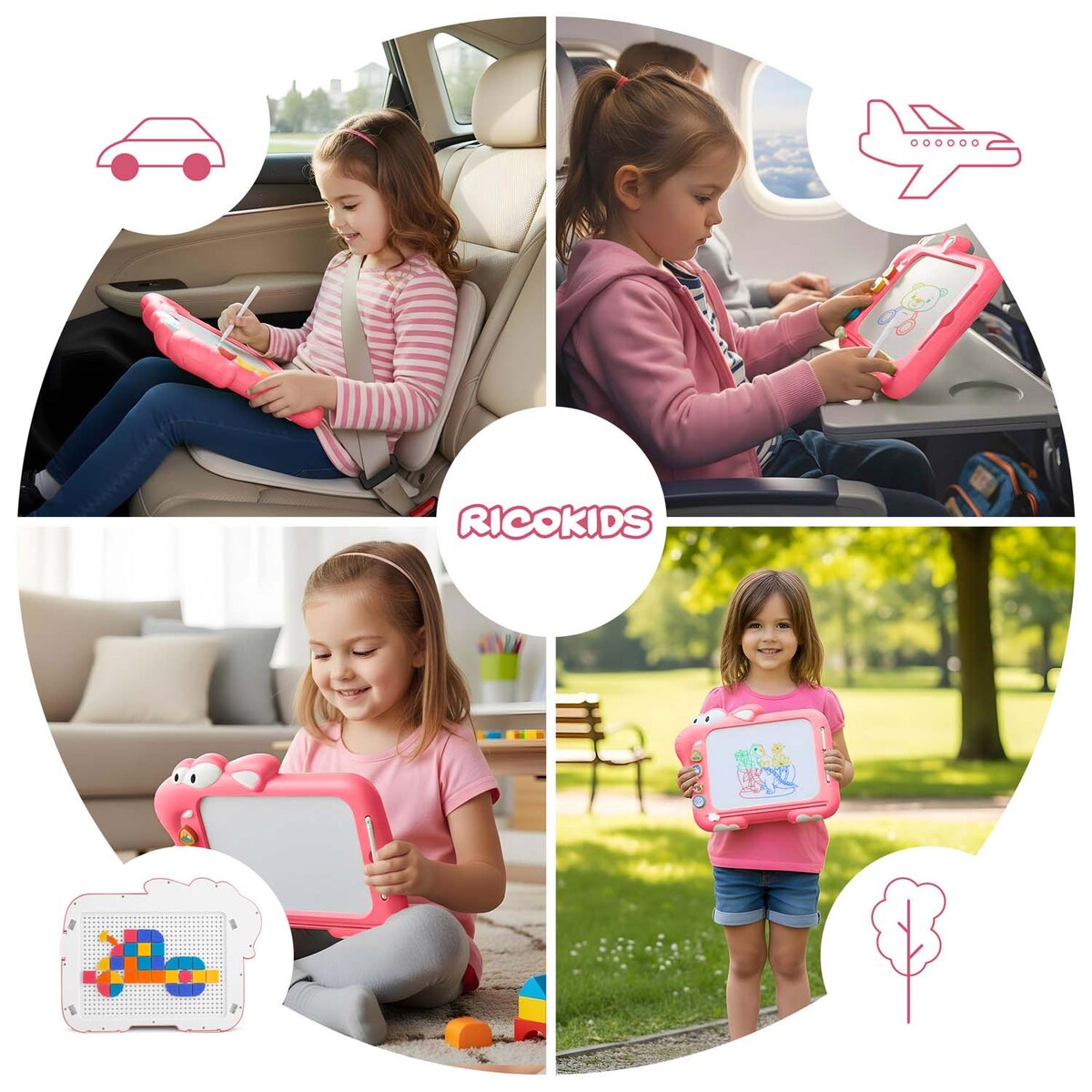 Znikopis tablica magnetyczna Ricokids RK-823 układanka stolik dla dzieci tangram 782301