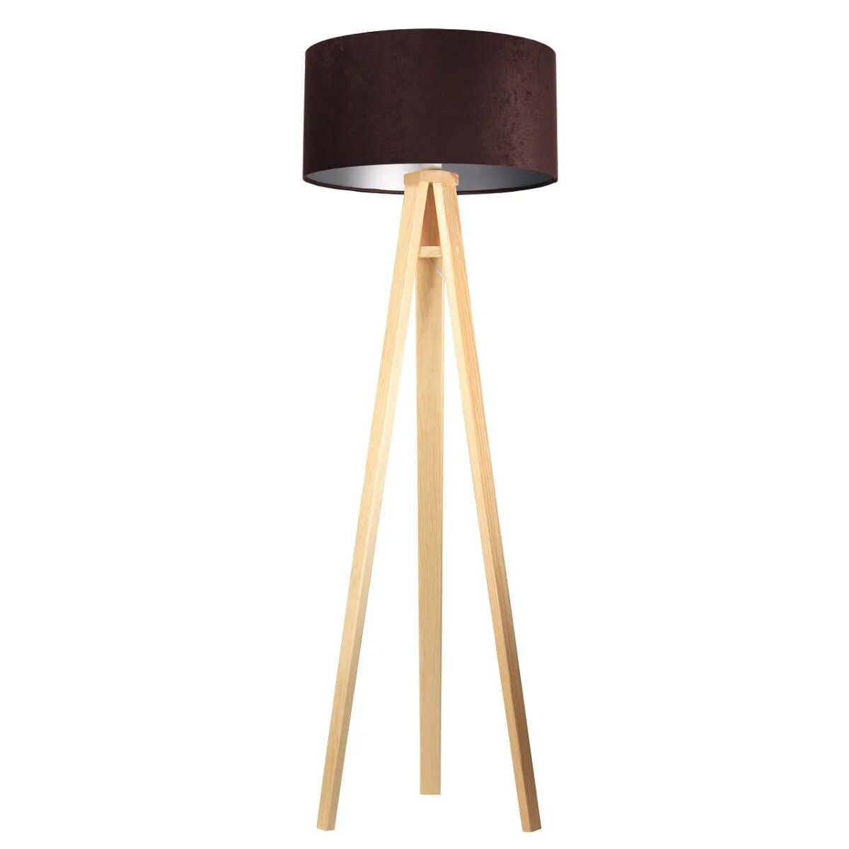 Lampa stojąca HOME 50 brązowa/srebrna/sosna