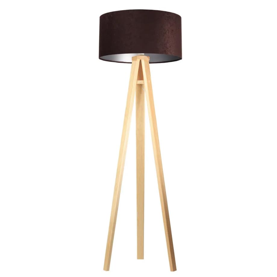 Lampa stojąca HOME 50 brązowa/srebrna/sosna