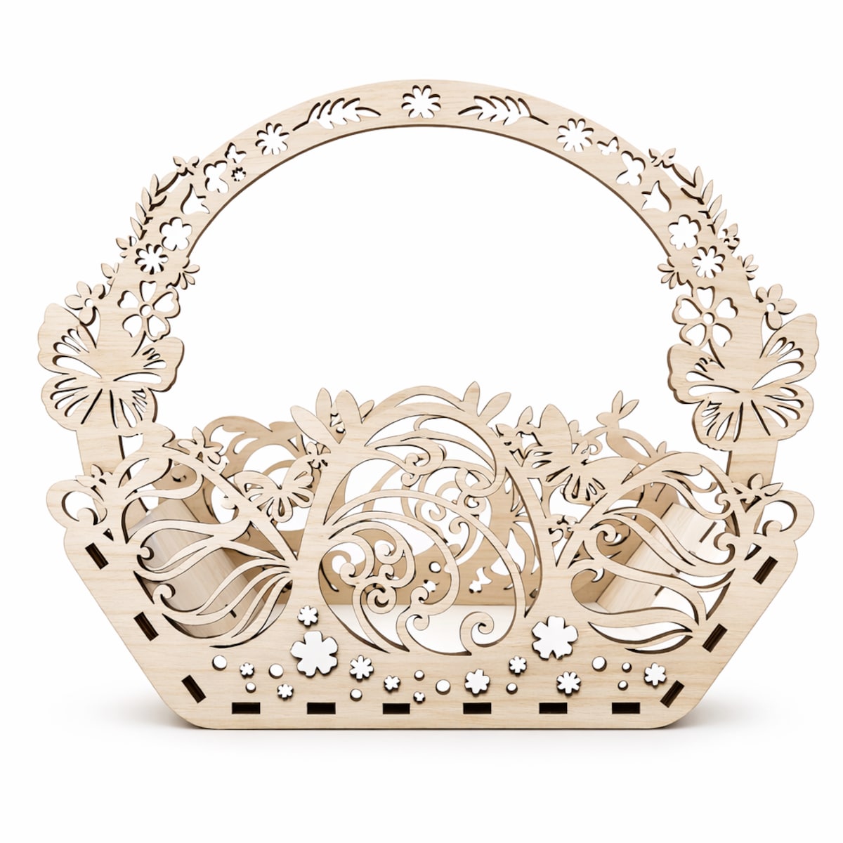 Drewniany koszyk wielkanocny HAPPY EASTER