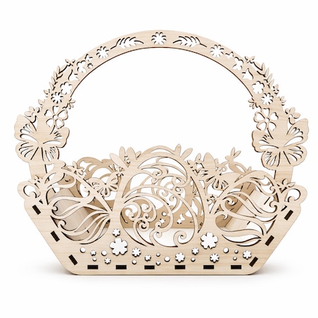 Drewniany koszyk wielkanocny HAPPY EASTER