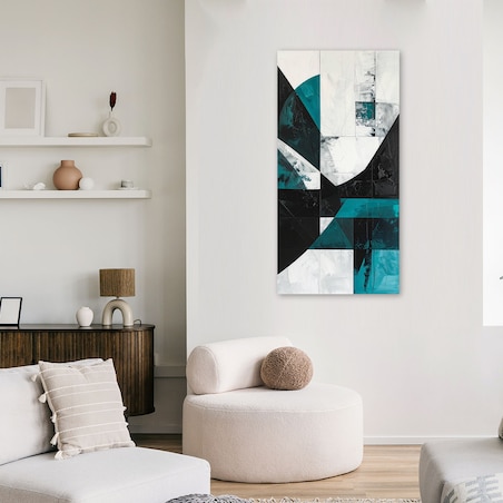 Obraz do salonu biura kuchni, Geometryczna abstrakcja turkusowy