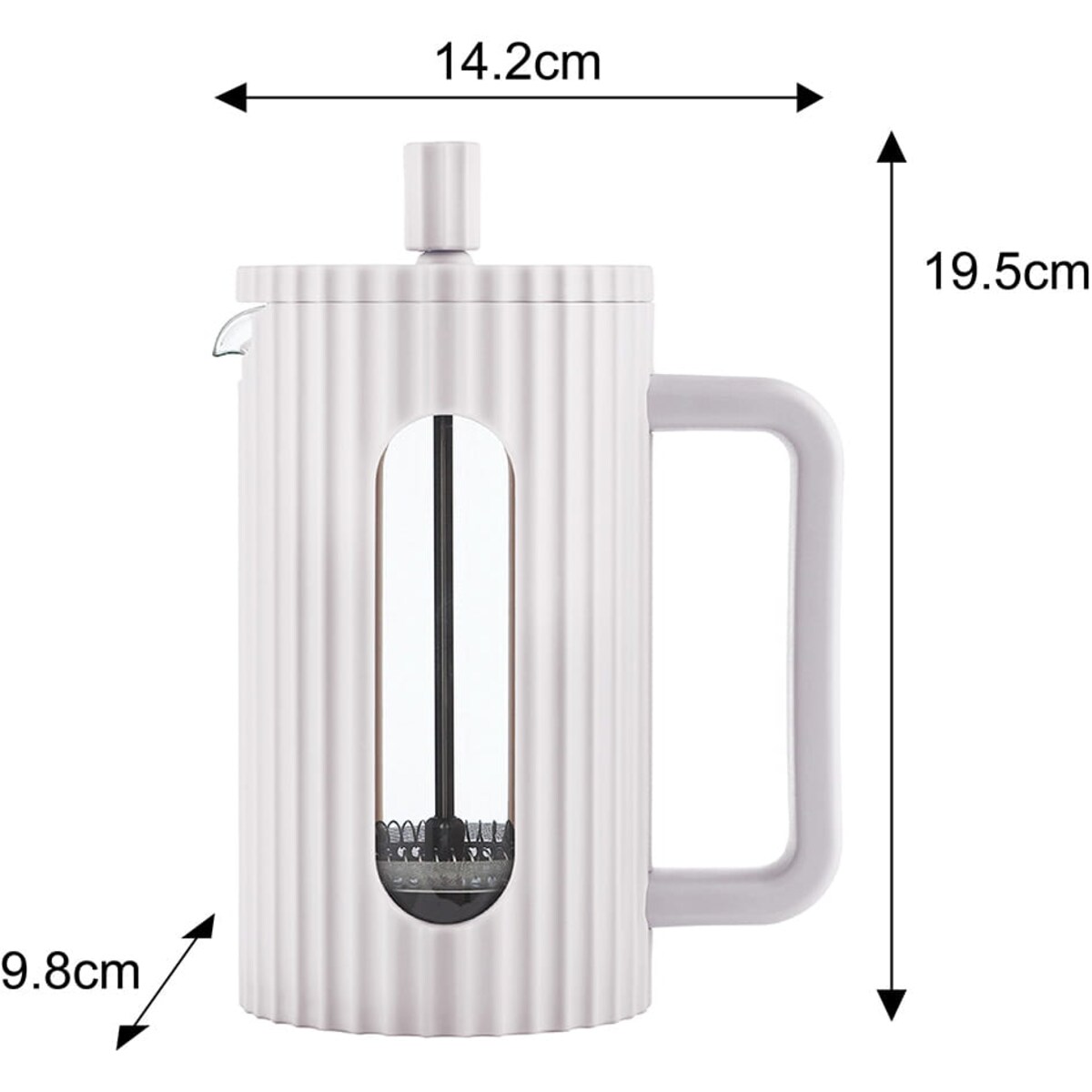 Zaparzacz do herbaty kawy szklany French Press 600 ml kremowy KLAUSBERG