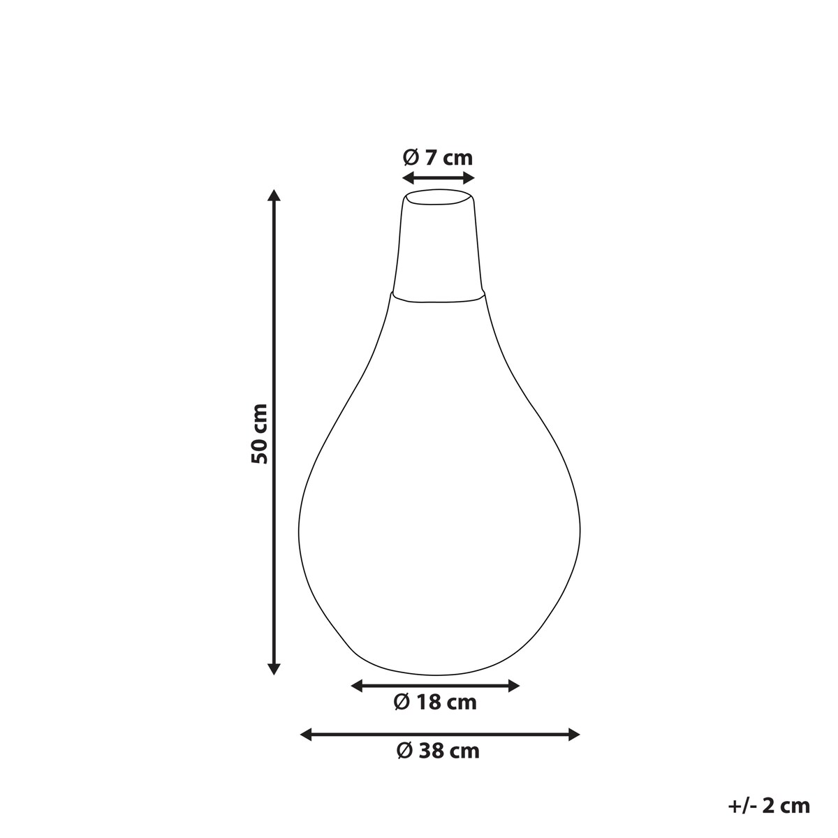 Wazon dekoracyjny OMBILIN Ceramika 50 cm Biały