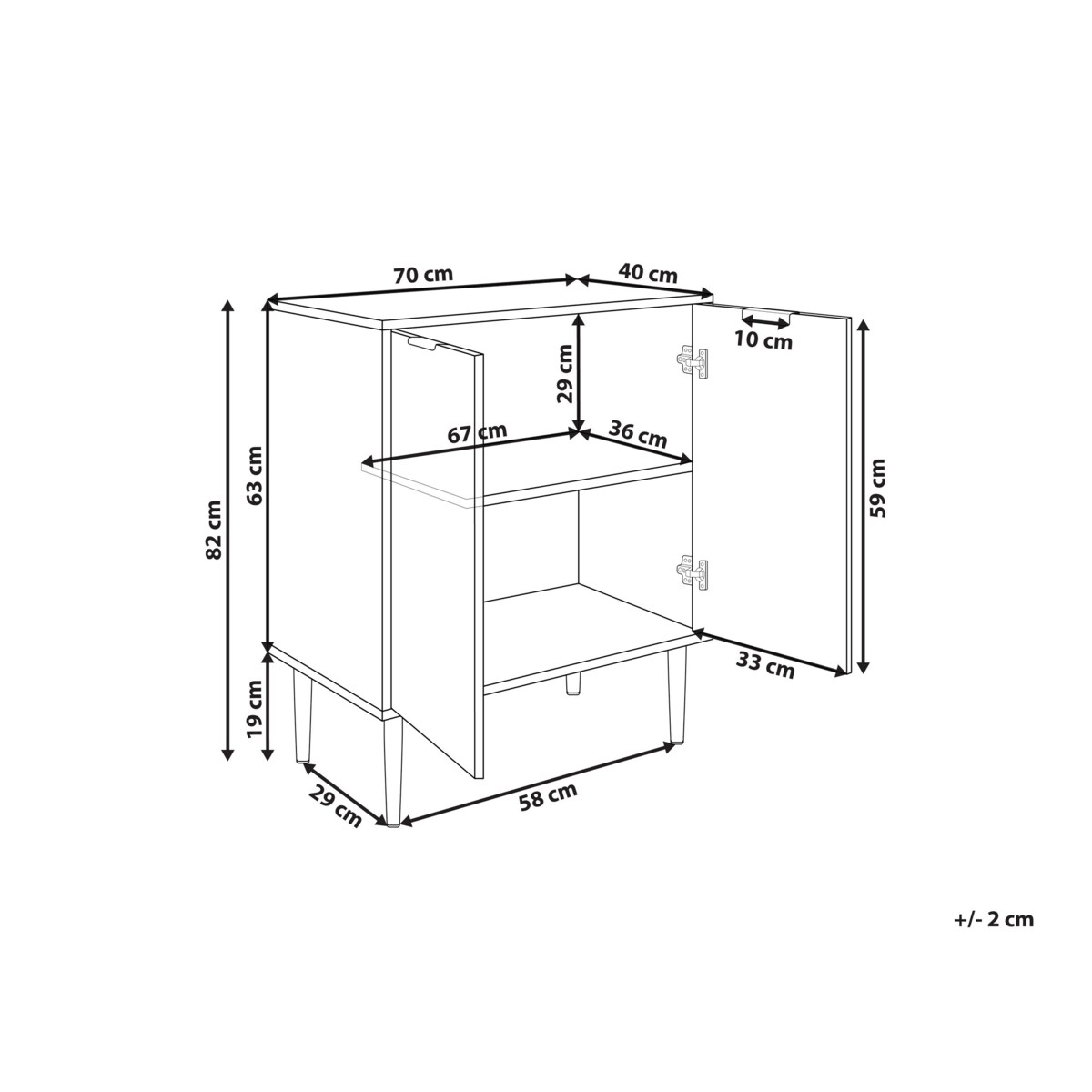Szafka dwudrzwiowa biała SOHO