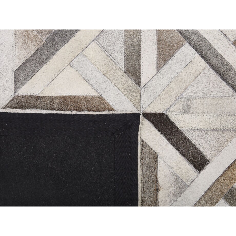 Dywan patchworkowy skórzany 140 x 200 cm brązowo-beżowy TAYTAN