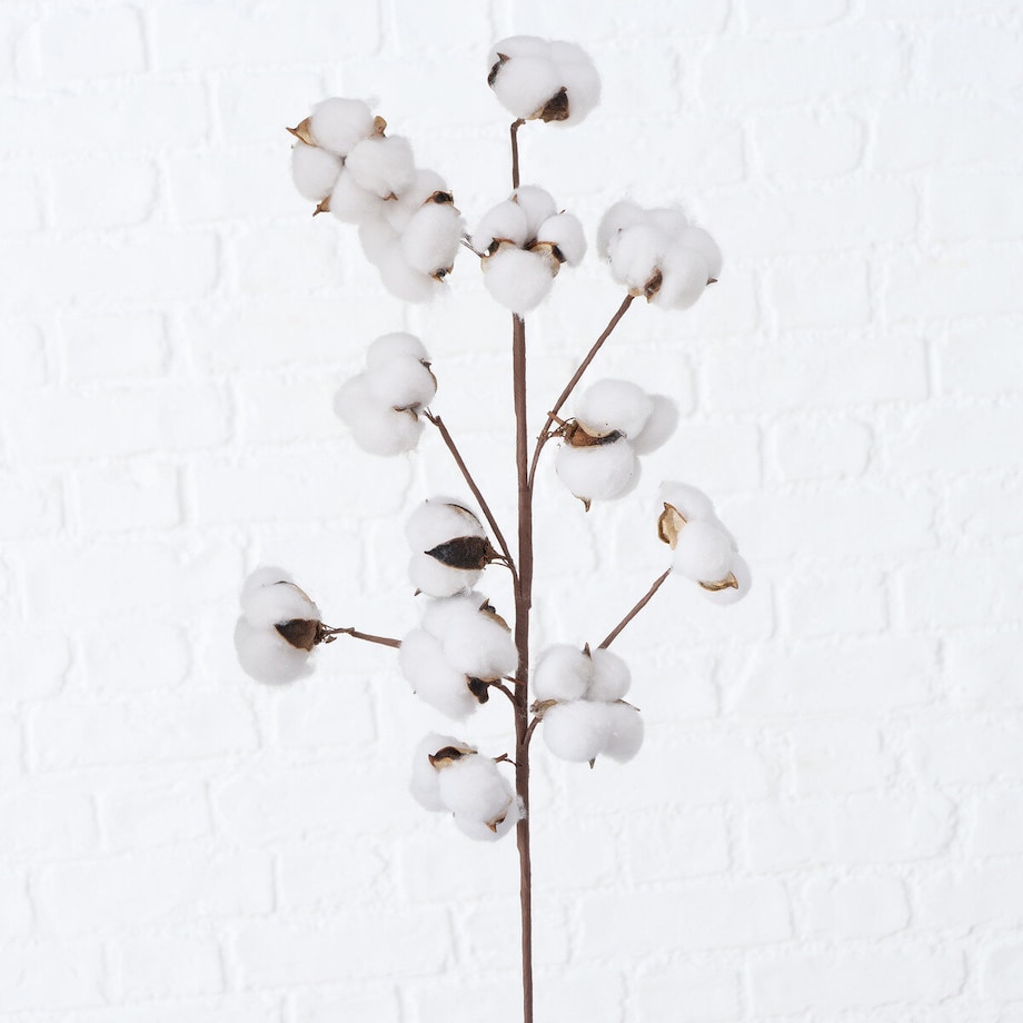 Sztuczna gałązka bawełny, 68 cm