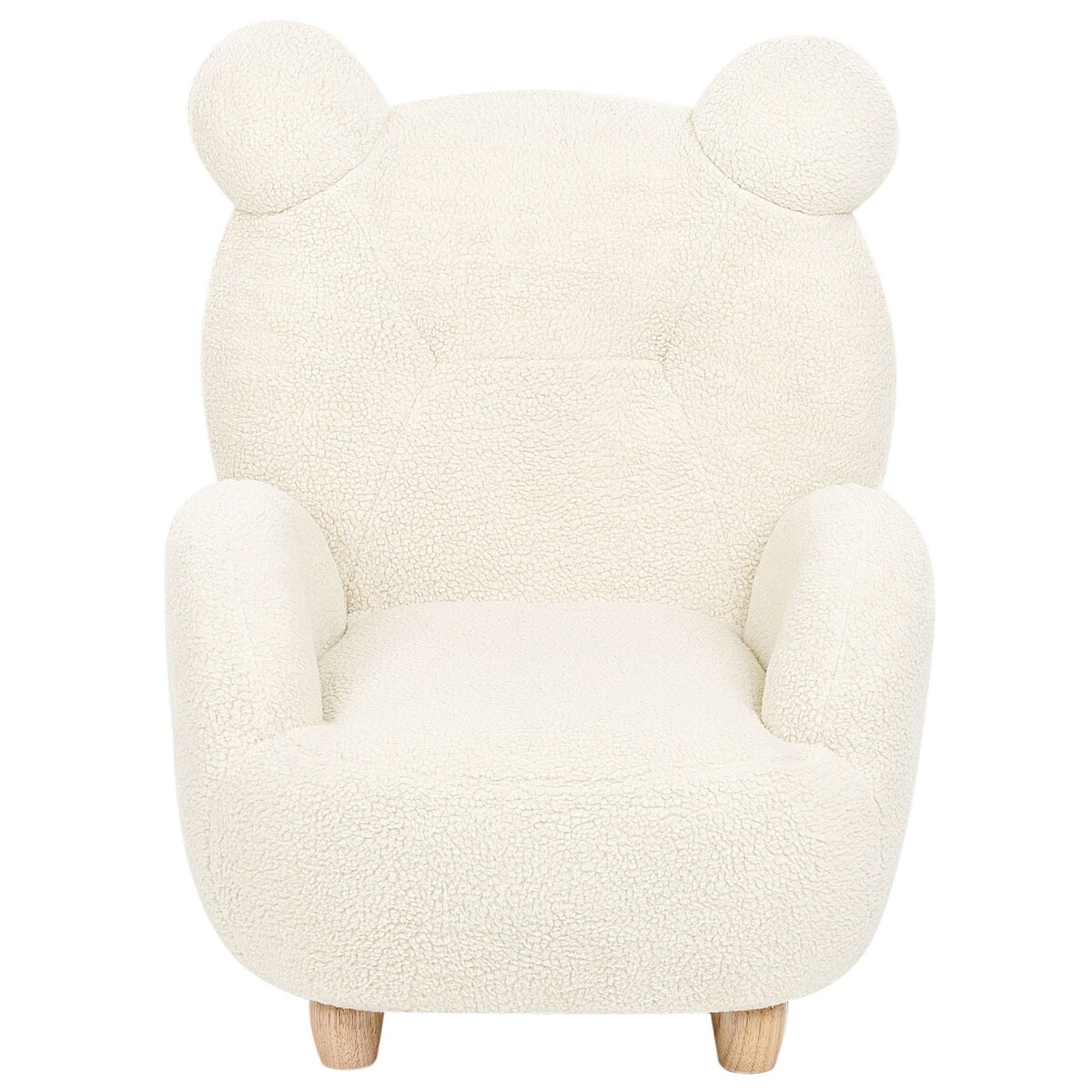 Fotel dziecięcy miś boucle biały MELBU