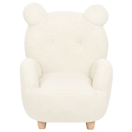 Fotel dziecięcy miś boucle biały MELBU