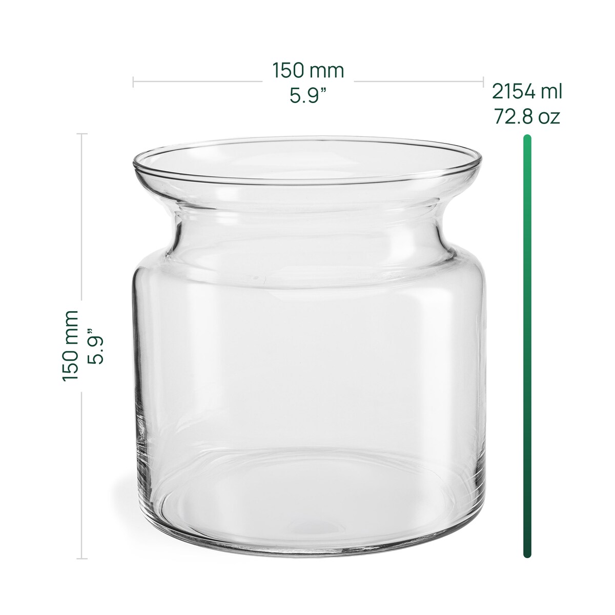 Wazon szklany, słój Aura 15 cm