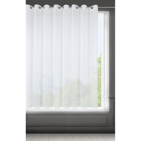 Firana Zazdrostka na Przelotkach 350 x 155 Biała Woal Gładka do Powieszenia