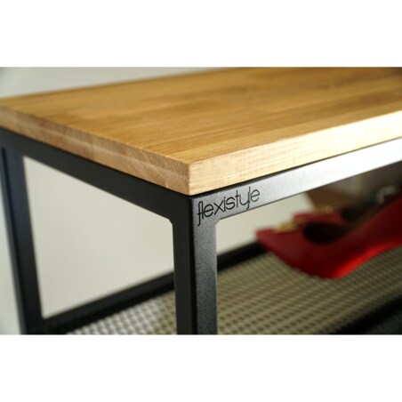 Szafka na buty loftowa dębowe siedzisko 80cm