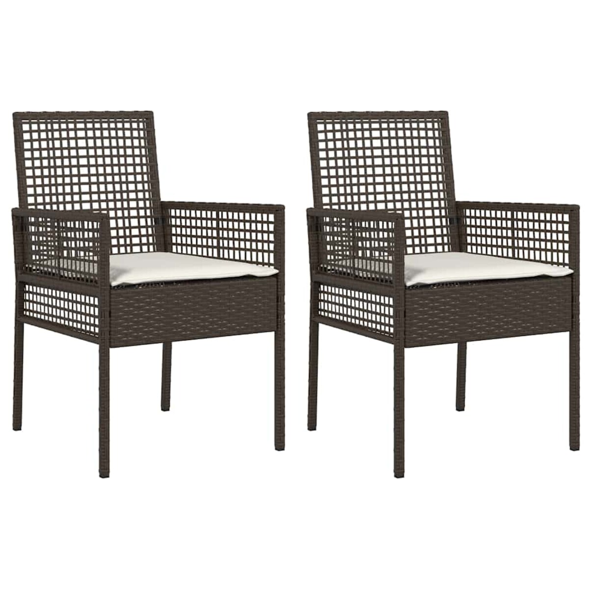 vidaXL Krzesło Ogrodowe 2 pcs Brązowy 53 x 60 x 85cm polirattan