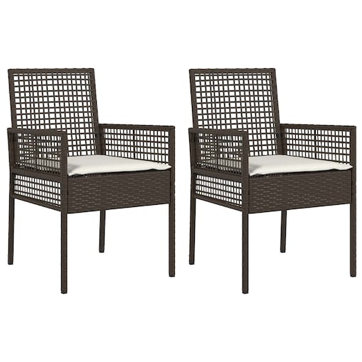 vidaXL Krzesło Ogrodowe 2 pcs Brązowy 53 x 60 x 85cm polirattan