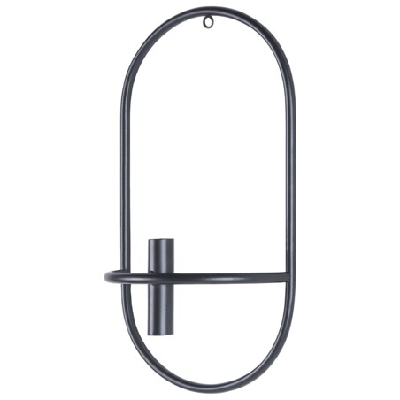 Zestaw 2 świeczników ściennych metalowy czarny CAVIANA