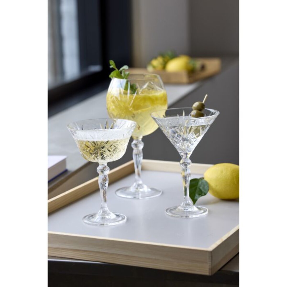 Kieliszki do martini ze szkła kryształowego Melodia 210 ml 4 sztuki 33657