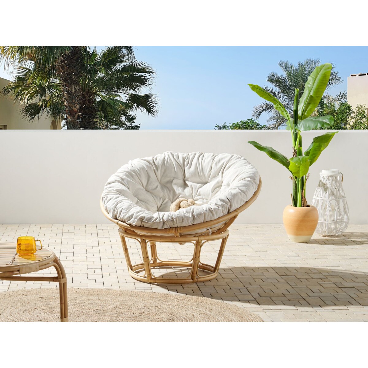 Poduszka na krzesło ogrodowe SALVO/ ORVIETO 127 x 127 cm Jasnobeżowy