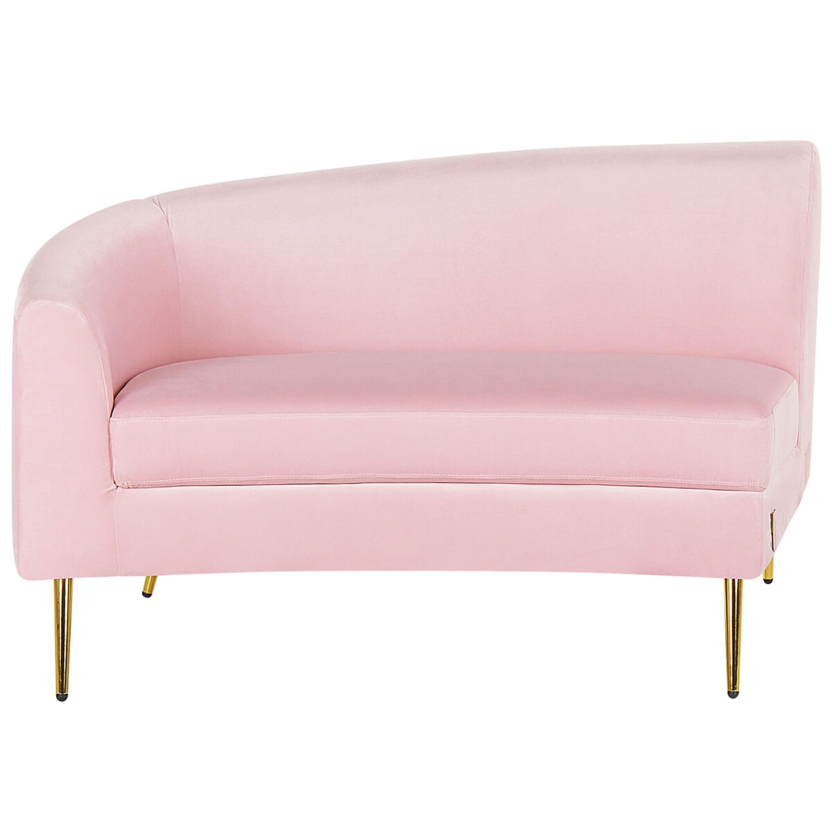 Sofa półokrągła 4-osobowa welurowa różowa MOSS