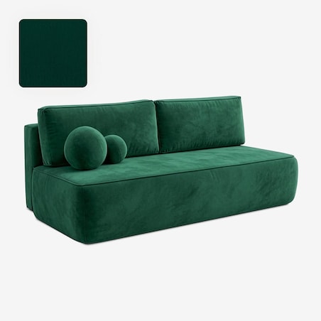 Sofa rozkładana 2-osobowa z funkcją spania do salonu zielona ARVETO