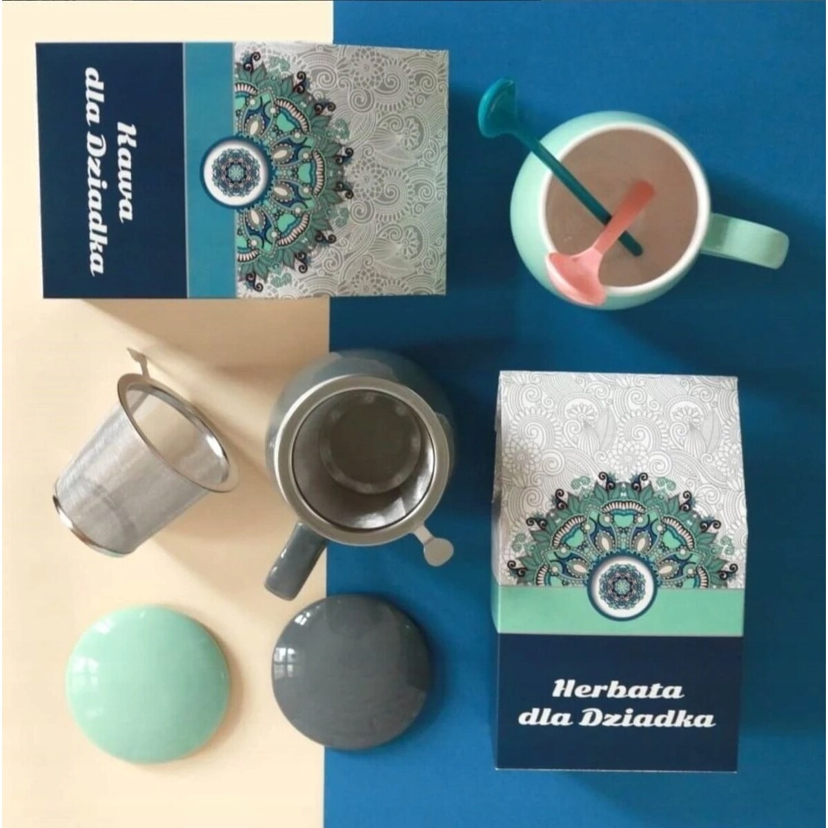 Zestaw 10 różnych kaw smakowych KAWA DLA DZIADKA - box prezentowy upominkowy z kawami deserowymi premium prezent upominek na Dzień Dziadka 60 70 80 90 urodziny