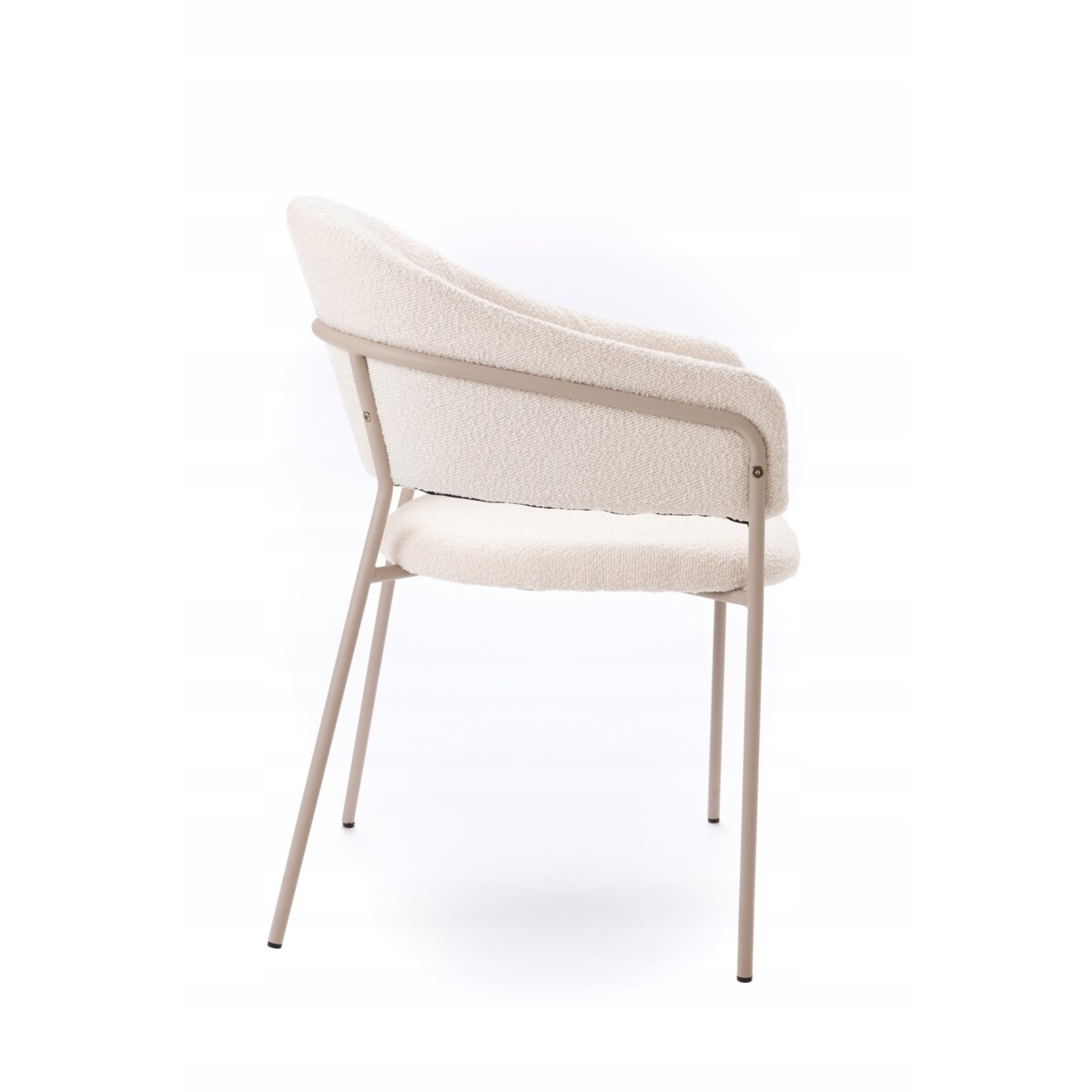 ZESTAW 2 SZTUK Krzesła ORANO Boucle Białe Kaszmir Metalowa Rama JAPANDI