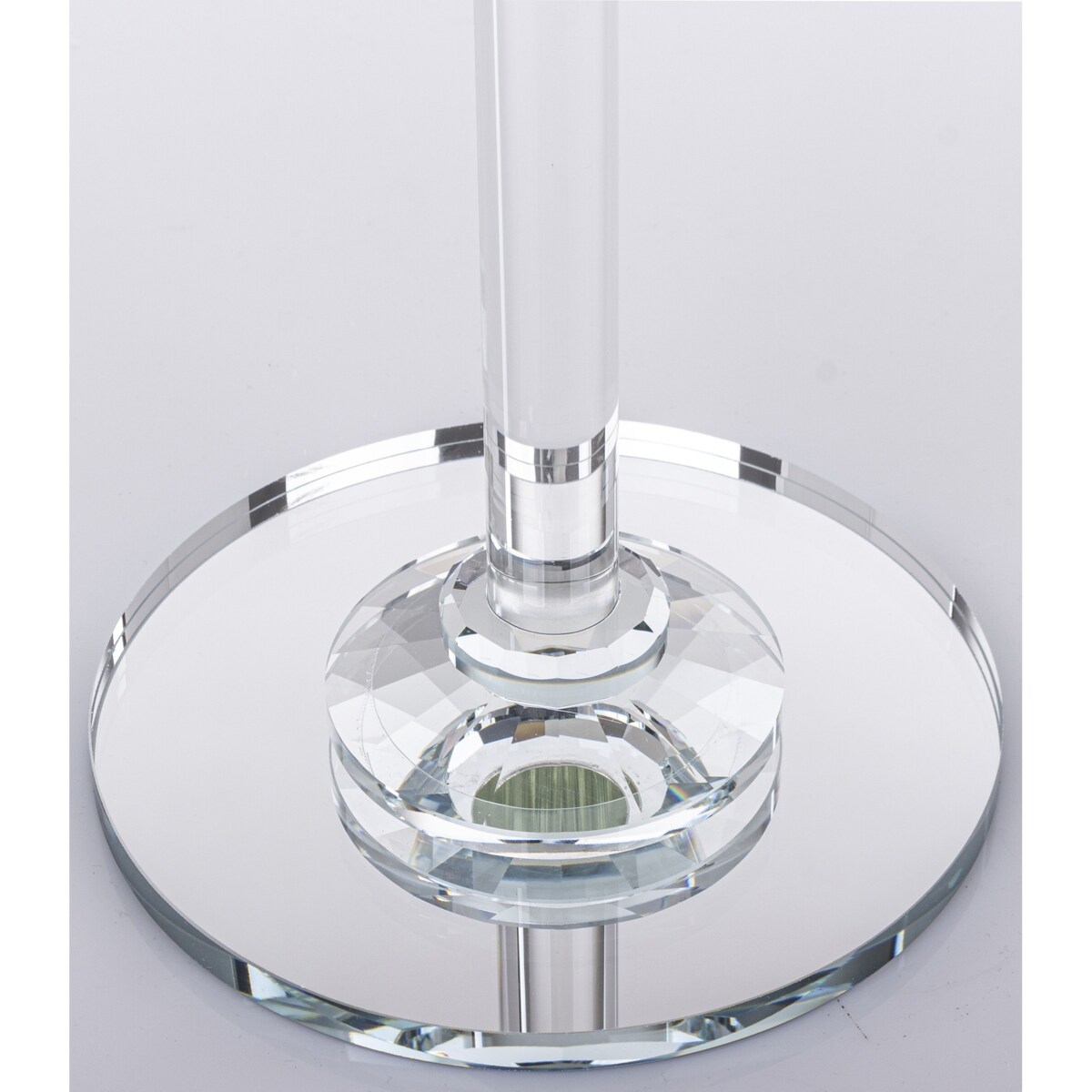 Świecznik szklany na 1 świecę z kloszem 74x14x14 cm RURKA medium transparentny