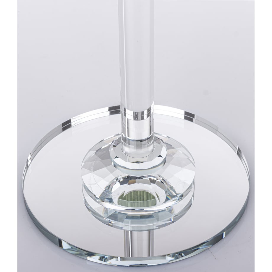 Świecznik szklany na 1 świecę z kloszem 74x14x14 cm RURKA medium transparentny