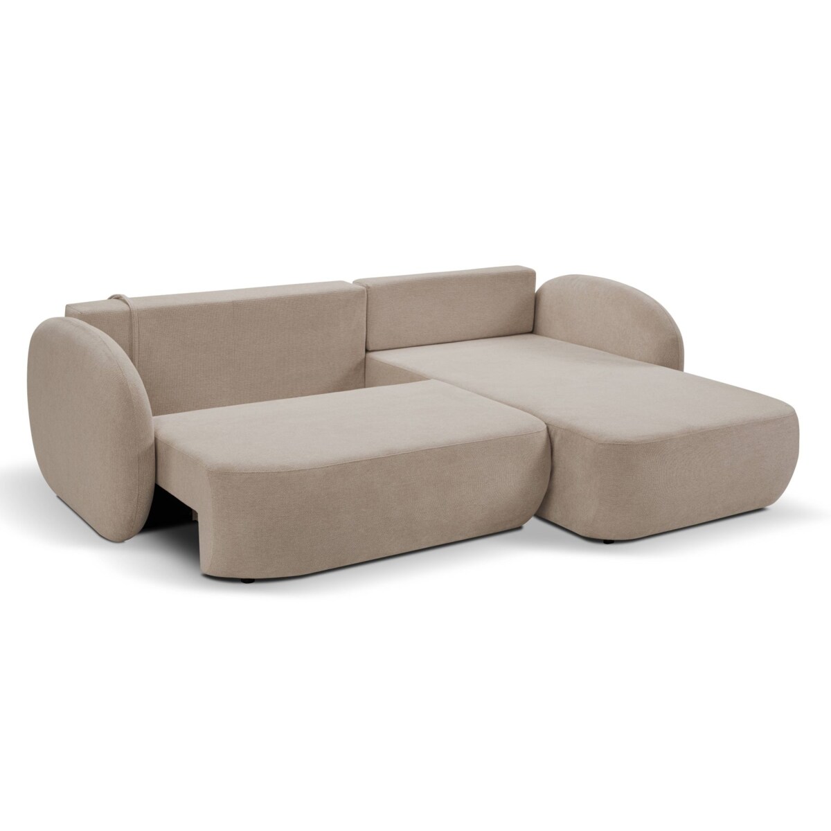 Nowoczesny narożnik rozkładany OLIVIO prawy - kolor cappuccino