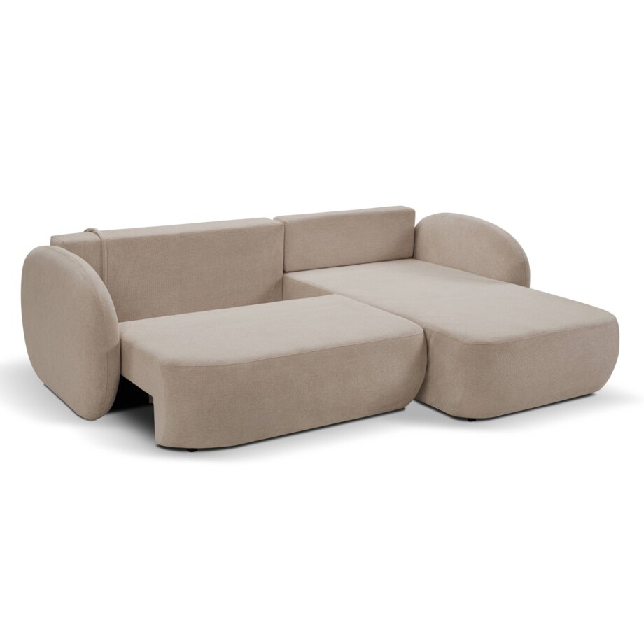 Nowoczesny narożnik rozkładany OLIVIO prawy - kolor cappuccino