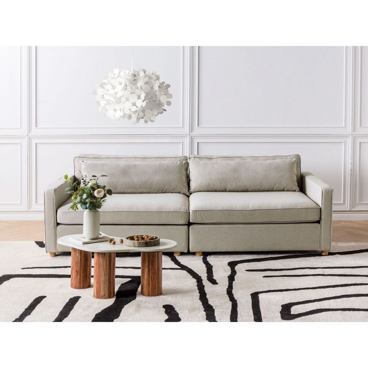 Sofa 3-osobowa beżowa VINSTRA