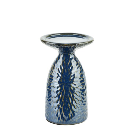 YARINE BLUE Świecznik 10,5x8,5x16,5cm