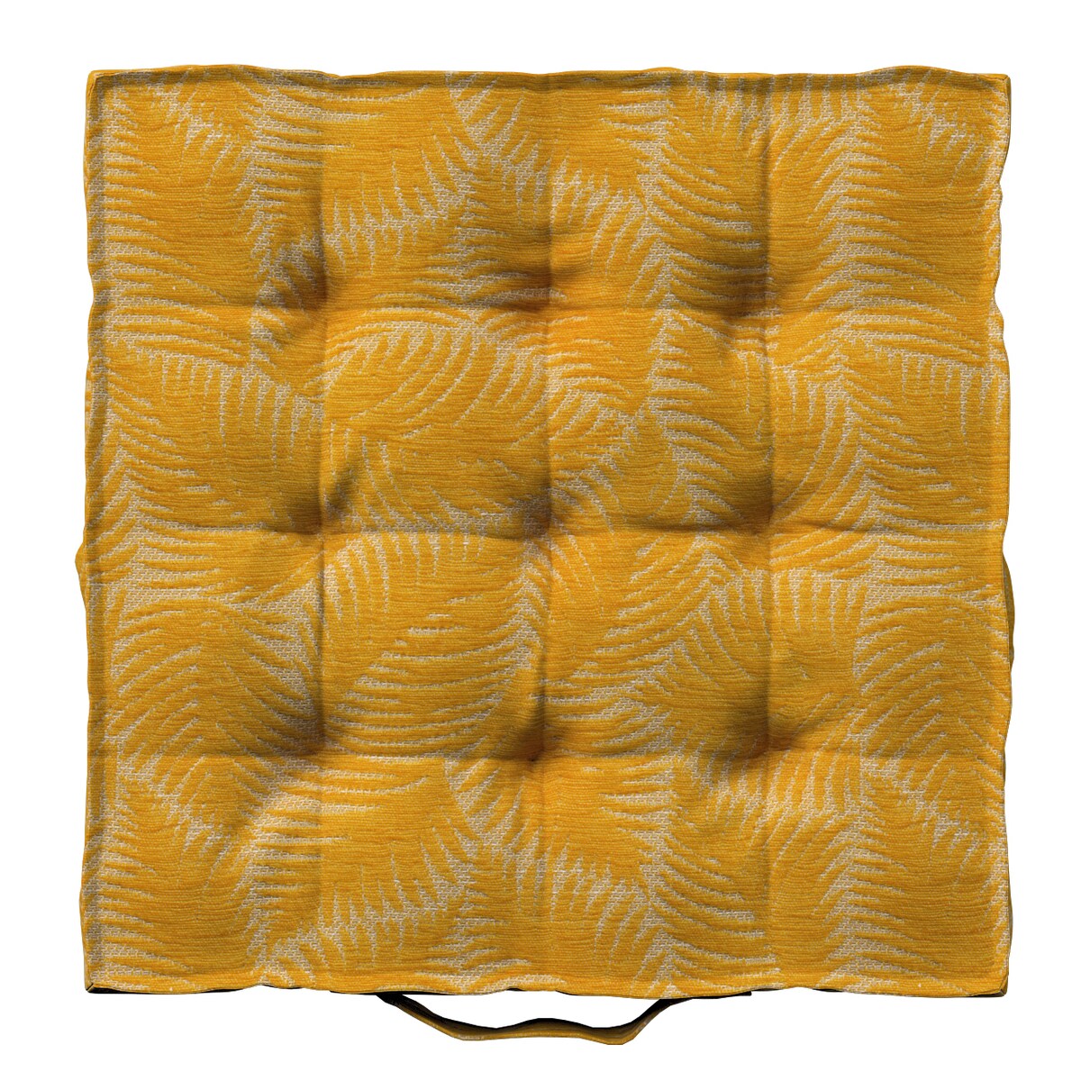 Poduszka na krzesło Kuba, miodowe liście paproci na beżowym tle, 40 x 40 x 6 cm, Cosy Home