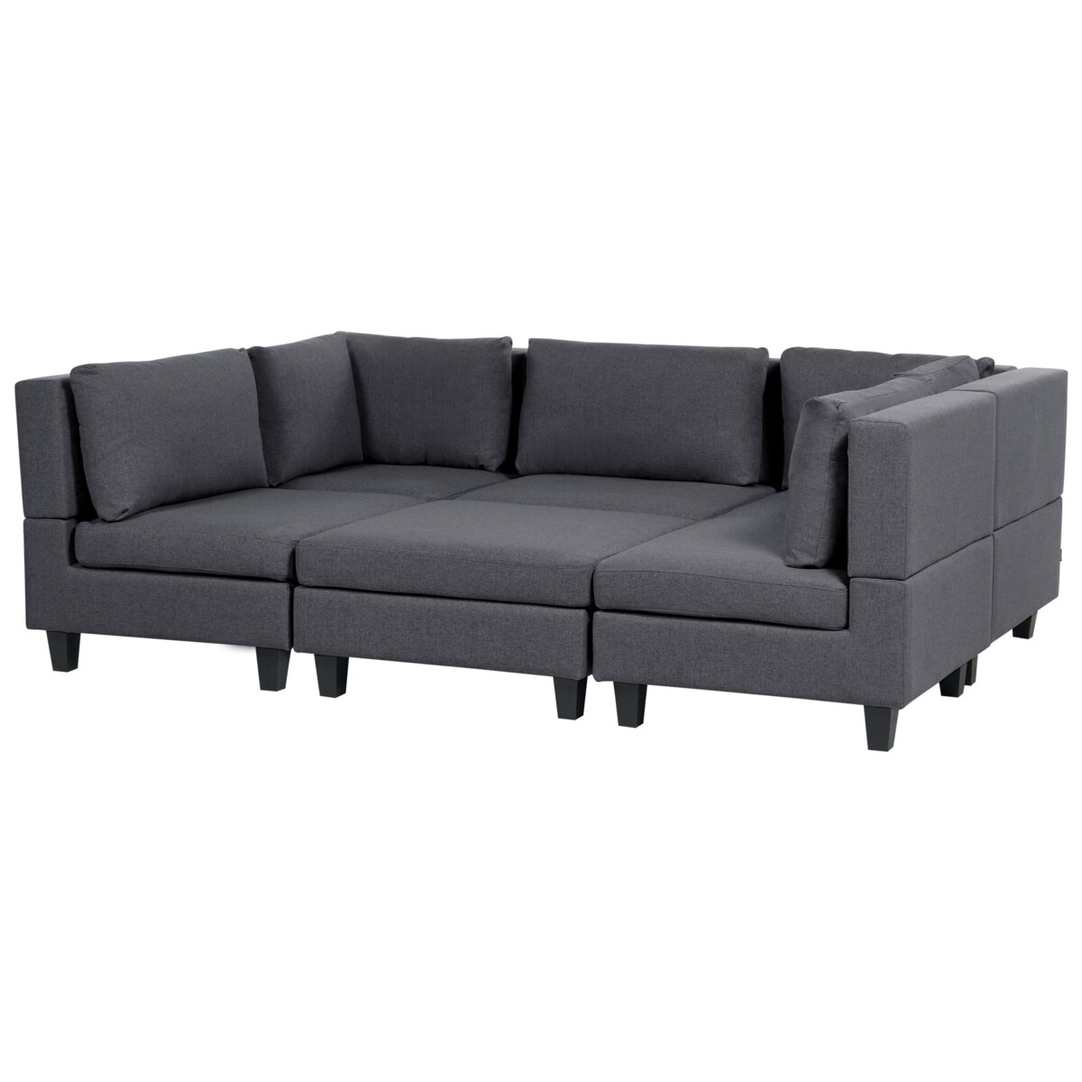 Sofa modułowa 5-osobowa z otomaną ciemnoszara UNSTAD